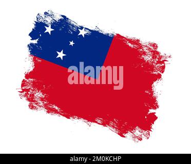 Painted samoa flag on a distressed old concrete wall surface Stock ...