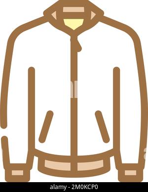 bomber jacket outerwear female color icon vector illustration Stock Vector