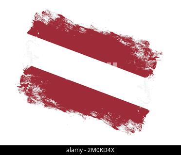 brush painted flag of Latvia isolated on white background Stock Photo ...