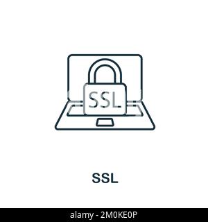 Ssl icon. Monochrome simple Cyber Security icon for templates, web design and infographics Stock Vector