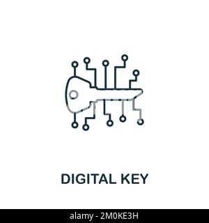 Digital Key icon. Monochrome simple Cyber Security icon for templates, web design and infographics Stock Vector
