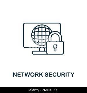 Network Security icon. Monochrome simple Cyber Security icon for templates, web design and infographics Stock Vector