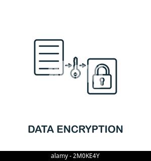 Data Encryption icon. Monochrome simple Cyber Security icon for templates, web design and infographics Stock Vector