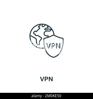Vpn icon. Monochrome simple Cyber Security icon for templates, web design and infographics Stock Vector