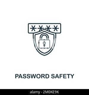 Password Safety icon. Monochrome simple Cyber Security icon for templates, web design and infographics Stock Vector