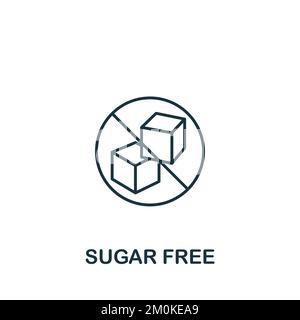 Sugar Free icon. Monochrome simple Detox Diet icon for templates, web design and infographics Stock Vector