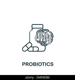 Probiotics icon. Monochrome simple Detox Diet icon for templates, web design and infographics Stock Vector