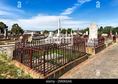 Ballarat Australia / Tombstones and graves at The Ballarat Old Cemetery.