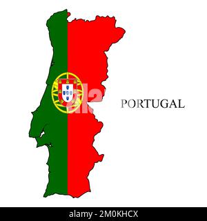 Portugal map vector illustration. Global economy. Famous country. Southern Europe. Europe. Stock Vector