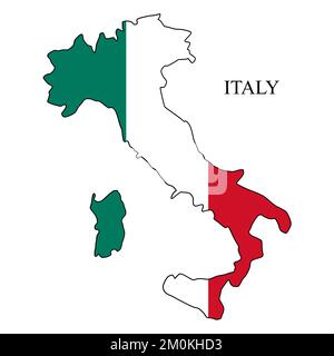 Italy map vector illustration. Global economy. Famous country. Southern Europe. Europe. Stock Vector