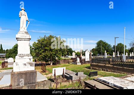 Ballarat Australia / Tombstones and graves at The Ballarat Old Cemetery.