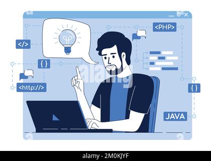 App developer at work flat concept vector illustration Stock Vector