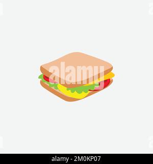 Sandwich Icon. Fast Food Concept, Cartoon of Sickle Vector Icon for Web Design Isolated on White Background - Vector. Vector illustration Stock Vector