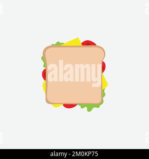 Sandwich Icon. Fast Food Concept, Cartoon of Sickle Vector Icon for Web Design Isolated on White Background - Vector. Vector illustration Stock Vector
