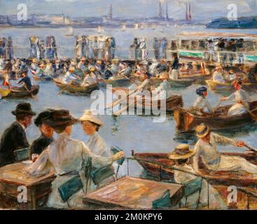 Max Liebermann, On the Alster in Hamburg, painting in oil on canvas, 1910 Stock Photo