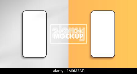 Realistic Smarthone Background Mockup Template Isolated Marketing Presentation Vector Stock Vector