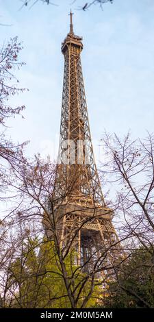 Eiffel Tower during autumn time in Paris, France Stock Photo