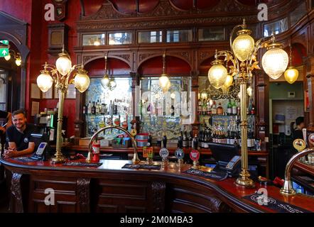 Interior of the St Stephens Tavern, opposite Big Ben and the Houses of ...