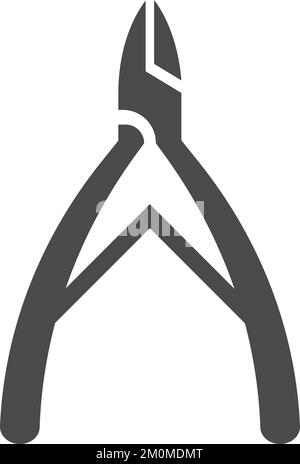 Nail clippers black icon. Beauty salon tool Stock Vector