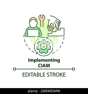 Implementing CIAM concept icon Stock Vector