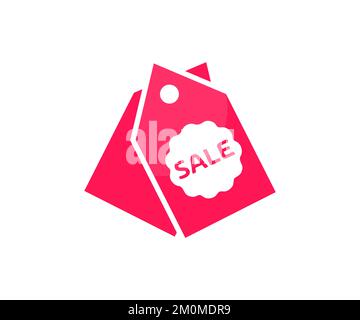 Price sale tag made of cardboard, Shipping label logo design. Red price tags special offer, sale retail, promotion messaging pricing vector design. Stock Vector