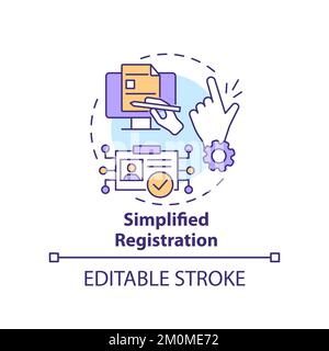 Simplified registration concept icon Stock Vector