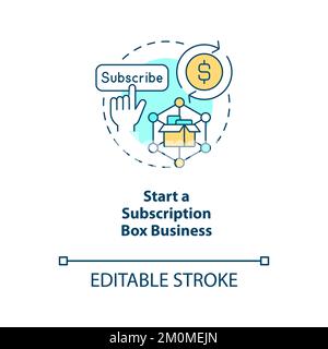 Start subscription box business concept icon Stock Vector