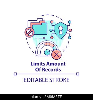 Limits amount of records concept icon Stock Vector