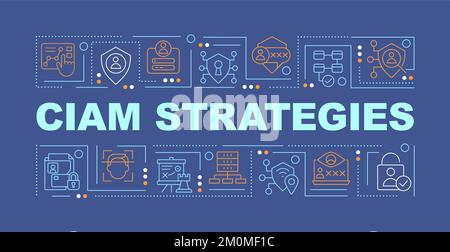 CIAM strategy word concepts dark blue banner Stock Vector