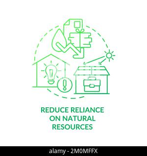 Sustainable business model green gradient concept icons set Stock ...