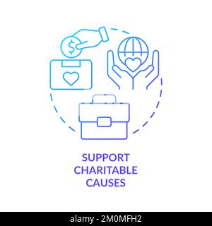 Support charitable causes blue gradient concept icon Stock Vector