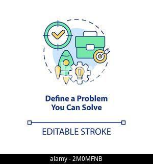 Define problem you can solve concept icon Stock Vector