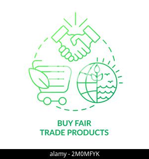 Buy fair trade products green gradient concept icon Stock Vector