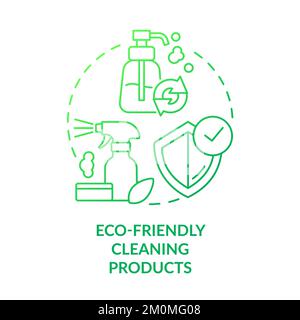 Eco cleaning products green gradient concept icon Stock Vector