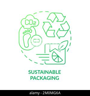 Sustainable business model green gradient concept icons set Stock ...