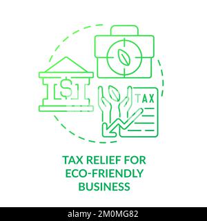 Tax relief for eco-friendly green gradient concept icon Stock Vector