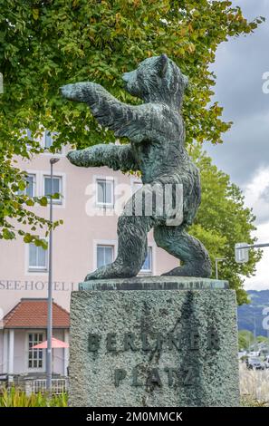 Berliner Bär, Berliner Platz, Lindau, Bayern, Deutschland Stock Photo