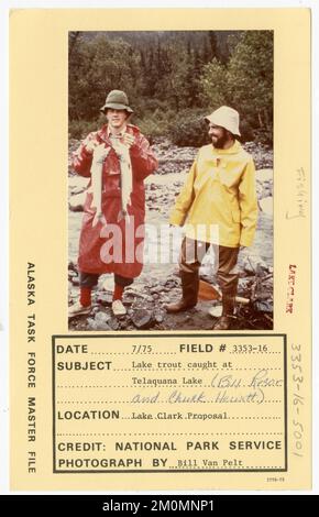 Lake trout caught at Telaquana Lake (Bill Resor and Chuck Hewitt). Alaska Task Force Photographs Stock Photo