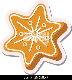 Cute cartoon Christmas ginger bread star Stock Vector