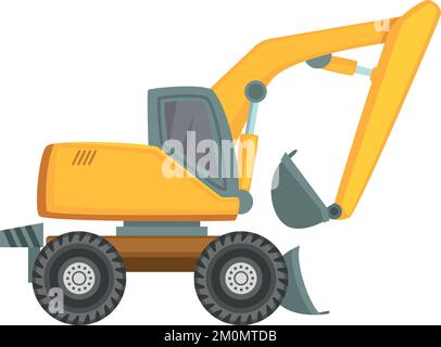 Backhoe grader. Construction loader machine. Cartoon vehicle Stock Vector