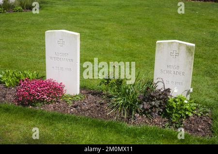 Graves at  Cannock Chase of two Germans who died in England during WWI Stock Photo