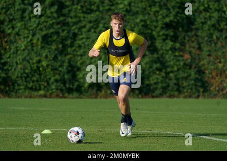 Alicante, Spain, Wednesday 07 December 2022. Union's Viktor Boone pictured during a training session at the winter training camp of Belgian first division soccer team Royale Union Saint-Gilloise in Alicante, Spain, Wednesday 07 December 2022. BELGA PHOTO JOMA GARCIA I GISBERT Stock Photo
