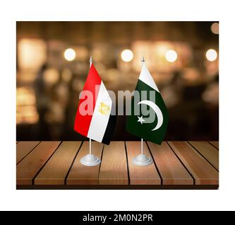 Pakistan Egypt friendship flag for cooperation, friendship and business Stock Photo