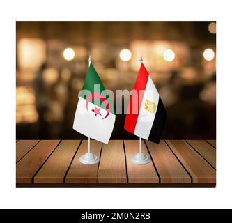 Egypt Algeria friendship flag for cooperation, friendship and business Stock Photo