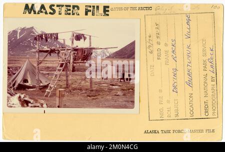 Dry Fish Rack Alaska Fish racks. Alaska Task Force Photographs Stock Photo - Alamy