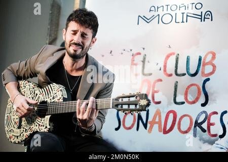 Madrid, Spain. 07th Dec, 2022. Singer Antonito Molina seen during the presentation of his new album 'El Club de Los Soñadores' at the Wellington hotel in Madrid. Credit: SOPA Images Limited/Alamy Live News Stock Photo