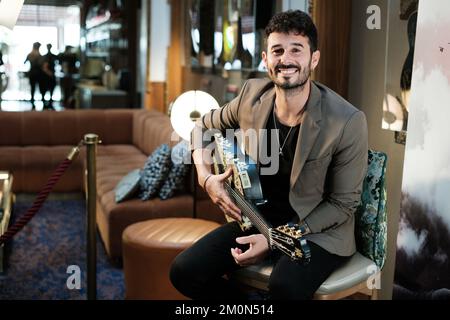 Madrid, Spain. 07th Dec, 2022. Singer Antonito Molina seen during the presentation of his new album 'El Club de Los Soñadores' at the Wellington hotel in Madrid. Credit: SOPA Images Limited/Alamy Live News Stock Photo