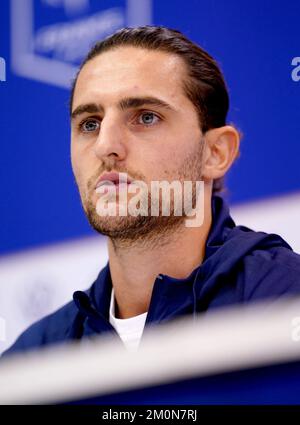 France's Adrien Rabiot during a press conference at the Al Sadd Sports