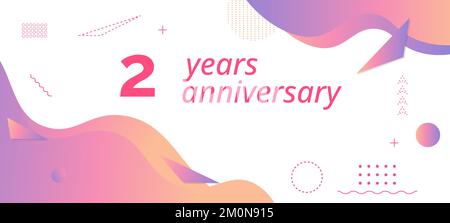 2th anniversary logo, birthday celebration. Stock Vector