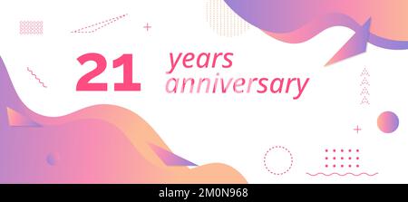 21th anniversary logo, birthday celebration. Stock Vector
